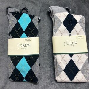 J. Crew Argyle Knee High Socks - Black, Blue, Gray, Cream